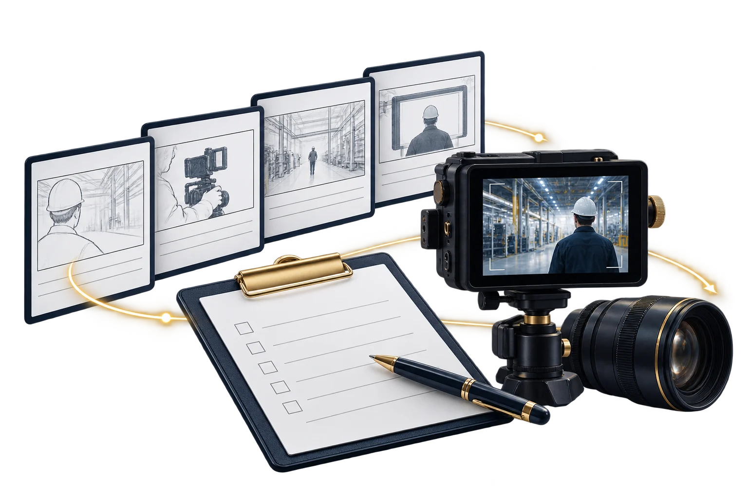 Visual concettuale per video su sicurezza e procedure, non progetto cliente